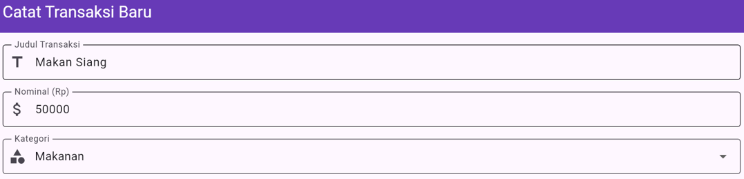 Hasil dropdown kategori